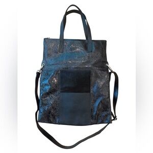 Cleo & Patek Paris Tote Black Leather Convertible Tote